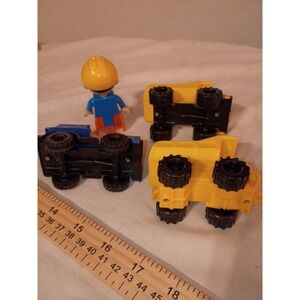 Bob the Builder Toy Lot Scoop Muck Construction Vehicles and Bob Figure Set